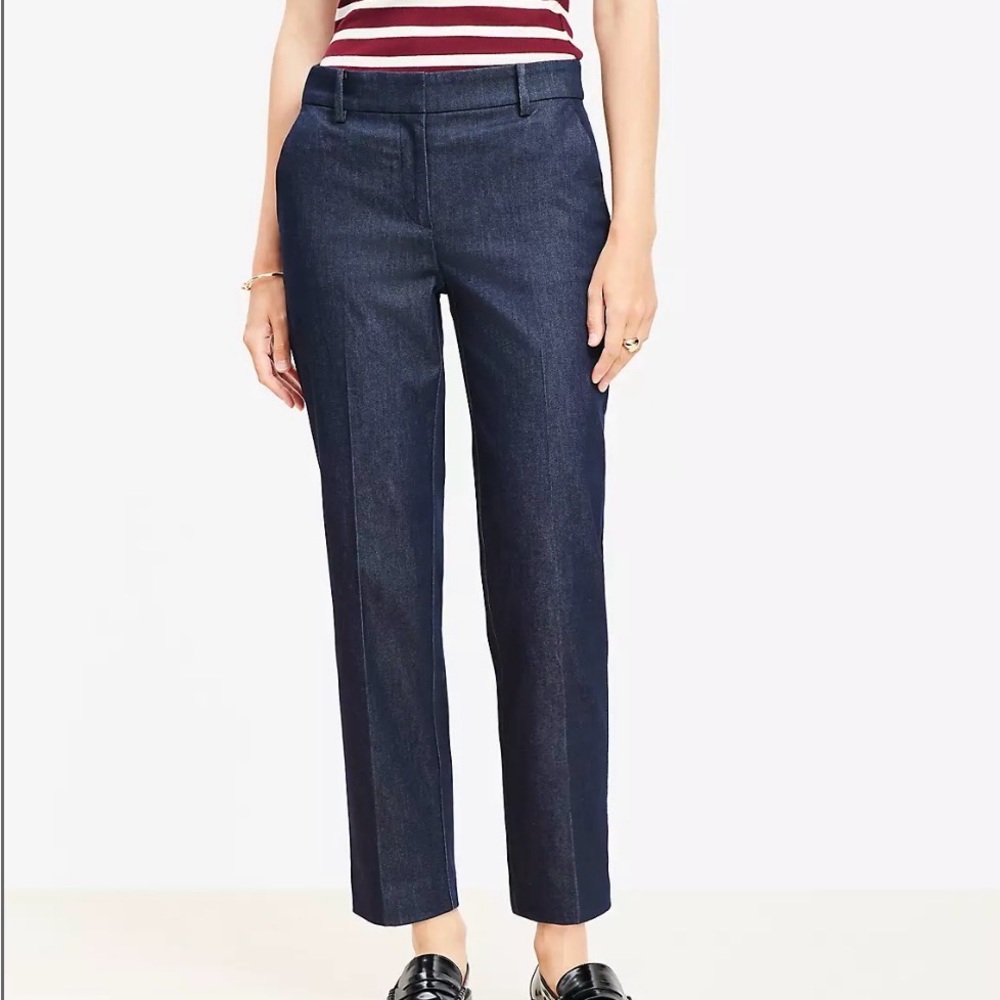 NWT Loft Petite 6 Curvy Riviera Slim Pants in Refined Denim